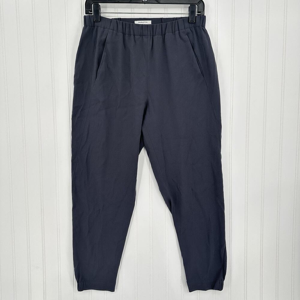 Aritzia Babaton Pants Womens Small Dexter Tuxedo Slim Jogger Blue Minimalist EUC